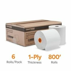 Flash Sale ✔️ Coastwide Professional™ J-Series Hardwound Paper Towels, 1-ply, 800 Ft./Roll, 6 Rolls/Carton (CWJHT-WHT) 😀