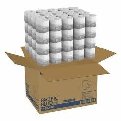 Coupon 🎁 1-Ply Toilet Paper Pacific Blue Basic Recycled Toilet Paper, 1-Ply, White, 1210 Sheets/Roll, 80 Rolls/Carton (1458001/14500) 🎁