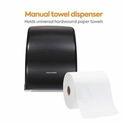 Janitorial Paper Sales 32 Discount 🛒 Hardwound Paper Towel Dispensers Coastwide Professional™ Manual Auto-Cut Hardwound Paper Towel Dispenser, Black (CW60832) 🔥
