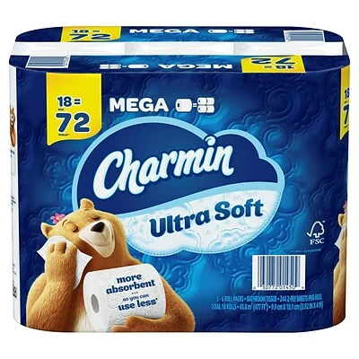 Flash Sale โจ 2-Ply Toilet Paper Charmin Ultra Soft Toilet Paper Mega Roll, 244 Sheets Per Roll, 18 Count ๐ 3 Flash Sale โจ 2-Ply Toilet Paper Charmin Ultra Soft Toilet Paper Mega Roll, 244 Sheets Per Roll, 18 Count ๐