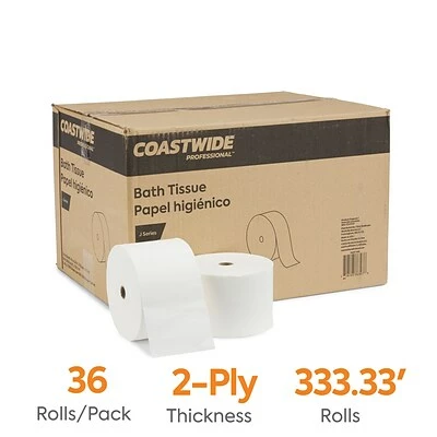 Buy 🤩 2-Ply Toilet Paper Coastwide Professional™ J-Series 2-Ply Small Core Bath Tissue, White, 1000 Sheets/Roll, 36 Rolls/Carton (CWJBT-1000) 😍 3 Buy 🤩 2-Ply Toilet Paper Coastwide Professional™ J-Series 2-Ply Small Core Bath Tissue, White, 1000 Sheets/Roll, 36 Rolls/Carton (CWJBT-1000) 😍