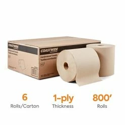 Best Pirce β Coastwide Professionalβ’ Recycled Hardwound Paper Towels, 1-ply, 800 Ft./Roll, 6 Rolls/Carton (CW20181) π₯°
