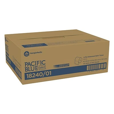 Flash Sale ๐ 2-Ply Toilet Paper Pacific Blue Select 2-Ply Embossed Toilet Paper By GP PRO, White, 550 Sheets/Roll, 40 Rolls/Case (18240/01) ๐ 4 Flash Sale ๐ 2-Ply Toilet Paper Pacific Blue Select 2-Ply Embossed Toilet Paper By GP PRO, White, 550 Sheets/Roll, 40 Rolls/Case (18240/01) ๐ - Image 2