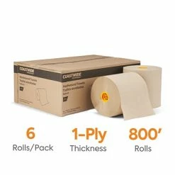 Best Pirce ❤️ Coastwide Professional™ J-Series Hardwound Paper Towels, 1-ply, 800 Ft./Roll, 6 Rolls/Carton (CWJHT-NAT) 👍