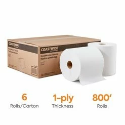 Top 10 β¨ Coastwide Professionalβ’ Recycled Hardwound Paper Towels, 1-Ply, 800 Ft./Roll, 6 Rolls/Carton (CW20182) π₯