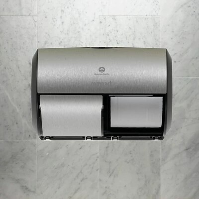 Best Sale 🤩 Georgia-Pacific Toilet Paper Dispensers Compact® 2-Roll Side-by-Side Coreless Toilet Paper Dispenser By GP PRO, Faux Stainless, (56796A) 😉 3 Best Sale 🤩 Georgia-Pacific Toilet Paper Dispensers Compact® 2-Roll Side-by-Side Coreless Toilet Paper Dispenser By GP PRO, Faux Stainless, (56796A) 😉