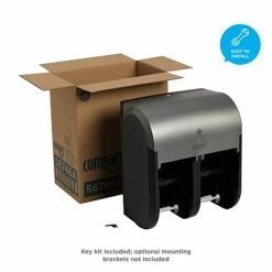 Promo ⭐ Toilet Paper Dispensers Compact® 4-Roll Quad Coreless Toilet Paper Dispenser By GP PRO, Faux Stainless, 11.750”W X 6.900”D X 13.250”H (56746A) 🌟 -Janitorial Paper Sales unnamed file 1959