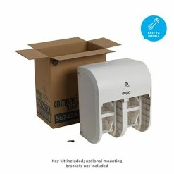 Flash Sale 😍 Georgia-Pacific Toilet Paper Dispensers Compact® 4-Roll Quad Coreless Toilet Paper Dispenser By GP PRO, White, 11.750” W X 6.900” D X 13.250” H (56747A) 💯 -Janitorial Paper Sales unnamed file 2131