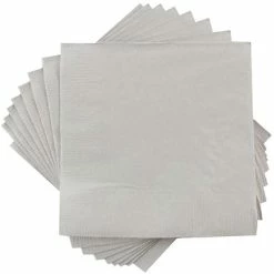 Cheapest โ Disposable Napkins JAM Paper Beverage Napkin, 2-ply, Silver, 40 Napkins/Pack (255628826) ๐งจ