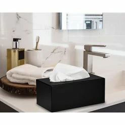 Outlet 💯 Facial Tissue Dispensers Alpine Industries Black Acrylic Tissue Box Containers For Home Or Business (2 Pack) 🛒 -Janitorial Paper Sales unnamed file 2171