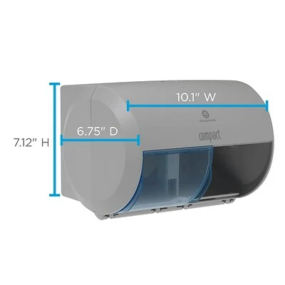 Cheapest 🧨 Toilet Paper Dispensers Compact® 2-Roll Side-by-Side Coreless Toilet Paper Dispenser By GP PRO, Gray, 10.120” W X 6.750” D X 7.120” H (56783A) ✨ 4 Cheapest 🧨 Toilet Paper Dispensers Compact® 2-Roll Side-by-Side Coreless Toilet Paper Dispenser By GP PRO, Gray, 10.120” W X 6.750” D X 7.120” H (56783A) ✨ - Image 2