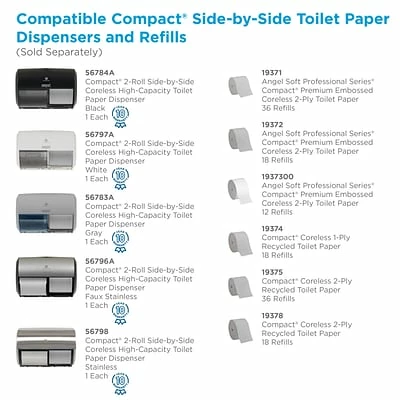 Cheapest 🧨 Toilet Paper Dispensers Compact® 2-Roll Side-by-Side Coreless Toilet Paper Dispenser By GP PRO, Gray, 10.120” W X 6.750” D X 7.120” H (56783A) ✨ 8 Cheapest 🧨 Toilet Paper Dispensers Compact® 2-Roll Side-by-Side Coreless Toilet Paper Dispenser By GP PRO, Gray, 10.120” W X 6.750” D X 7.120” H (56783A) ✨ - Image 6