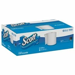 Hot Sale 🤩 Scott Hardwound Paper Towels, 1-ply, 1000 Ft./Roll, 6 Rolls/Carton (KCC10191) 🌟