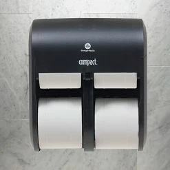 Brand new ❤️ Toilet Paper Dispensers Compact® 4-Roll Quad Coreless Toilet Paper Dispenser By GP PRO, Black, 11.750” W X 6.900” D X 13.250” H (56744A) 🛒