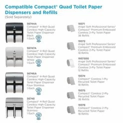 Brand new ❤️ Toilet Paper Dispensers Compact® 4-Roll Quad Coreless Toilet Paper Dispenser By GP PRO, Black, 11.750” W X 6.900” D X 13.250” H (56744A) 🛒 -Janitorial Paper Sales unnamed file 2350