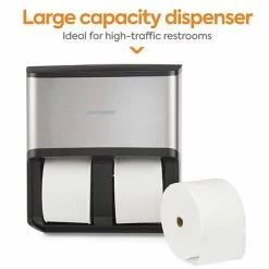 Cheapest 🎉 Toilet Paper Dispensers Coastwide Professional™ J-Series Quad Bath Tissue Dispenser, Black/Metallic (CWJ4BT-S) 🔥