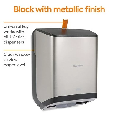 Top 10 🧨 Hardwound Paper Towel Dispensers Coastwide Professional™ J-Series Auto-Cut Hardwound Paper Towel Dispenser, Black/Metallic (CWJMHT-S) 😉 8 Top 10 🧨 Hardwound Paper Towel Dispensers Coastwide Professional™ J-Series Auto-Cut Hardwound Paper Towel Dispenser, Black/Metallic (CWJMHT-S) 😉 - Image 6