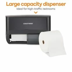 Wholesale 🔥 Toilet Paper Dispensers Coastwide Professional™ J-Series Duo Bath Tissue Dispenser, Black (CWJ2BT-B) 🛒