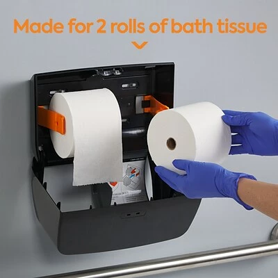 Wholesale 🔥 Toilet Paper Dispensers Coastwide Professional™ J-Series Duo Bath Tissue Dispenser, Black (CWJ2BT-B) 🛒 4 Wholesale 🔥 Toilet Paper Dispensers Coastwide Professional™ J-Series Duo Bath Tissue Dispenser, Black (CWJ2BT-B) 🛒 - Image 2