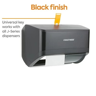 Wholesale 🔥 Toilet Paper Dispensers Coastwide Professional™ J-Series Duo Bath Tissue Dispenser, Black (CWJ2BT-B) 🛒 7 Wholesale 🔥 Toilet Paper Dispensers Coastwide Professional™ J-Series Duo Bath Tissue Dispenser, Black (CWJ2BT-B) 🛒 - Image 5