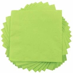 Wholesale 😀 Disposable Napkins JAM Paper Lunch Napkin, 2-ply, Lime Green, 40 Napkins/Pack (6255620724) 😀