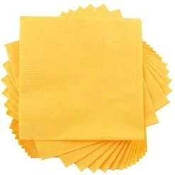 Best Sale โญ Disposable Napkins JAM Paper Beverage Napkin, 2-ply, Yellow, 480 Napkins/Pack (255621944B) ๐