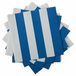 Hot Sale ✨ Disposable Napkins JAM PAPER Medium Lunch Napkins, 6 1/2 X 6 1/2, Blue Stripe, 16/Pack ⭐