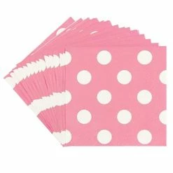 Deals ๐ Disposable Napkins JAM PAPER Small Polka Dot Beverage Napkins, 5 X 5, Light Pink With Polka Dots, 16/Pack ๐