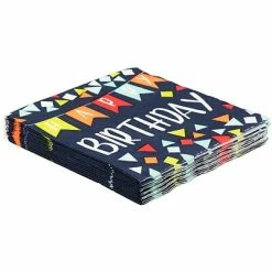 Deals 🌟 Disposable Napkins JAM PAPER 🎂 Birthday Party Beverage Napkins, 5 X 5, Blue Banner, 16 Napkins/Pack 💯 -Janitorial Paper Sales unnamed file 2716