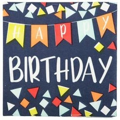 Deals 🌟 Disposable Napkins JAM PAPER 🎂 Birthday Party Beverage Napkins, 5 X 5, Blue Banner, 16 Napkins/Pack 💯 -Janitorial Paper Sales unnamed file 2717