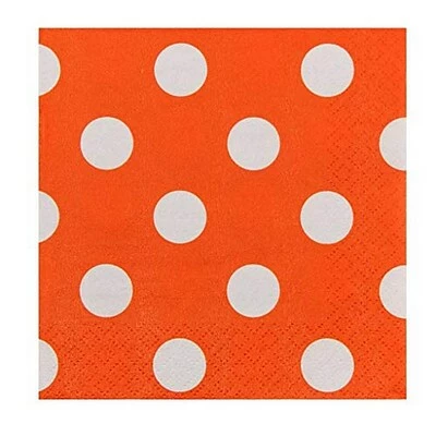 Brand new ๐ฅ Disposable Napkins JAM PAPER Small Polka Dot Beverage Napkins, 5 X 5, Orange With Polka Dots, 16/Pack ๐ 3 Brand new ๐ฅ Disposable Napkins JAM PAPER Small Polka Dot Beverage Napkins, 5 X 5, Orange With Polka Dots, 16/Pack ๐