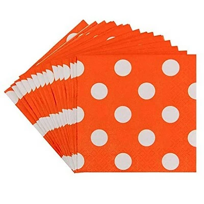 Brand new ๐ฅ Disposable Napkins JAM PAPER Small Polka Dot Beverage Napkins, 5 X 5, Orange With Polka Dots, 16/Pack ๐ 4 Brand new ๐ฅ Disposable Napkins JAM PAPER Small Polka Dot Beverage Napkins, 5 X 5, Orange With Polka Dots, 16/Pack ๐ - Image 2