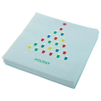 Cheap 🧨 Disposable Napkins JAM PAPER Holiday ❄ Christmas Cocktail Napkins, 4 3/4" X 4 3/4", Blue Wine Glass Tree, 20/Pack ⭐ 4 Cheap 🧨 Disposable Napkins JAM PAPER Holiday ❄ Christmas Cocktail Napkins, 4 3/4" X 4 3/4", Blue Wine Glass Tree, 20/Pack ⭐ - Image 2