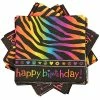 Cheap 🧨 Disposable Napkins JAM PAPER 🥳 Birthday Party Beverage Napkins, 5 X 5, Neon Stripes, 16 Napkins/Pack 😍