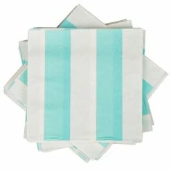 Cheapest ๐ Disposable Napkins JAM PAPER Small Beverage Napkins, 5 X 5, Aqua Blue Stripe, 16/Pack ๐ฅ