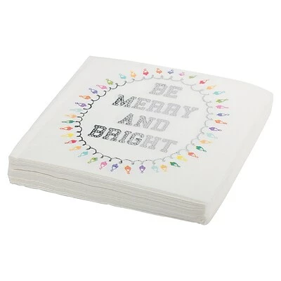 Outlet โ๏ธ Disposable Napkins JAM PAPER Holiday ๐ Christmas Cocktail Napkins, 4 3/4" X 4 3/4", White Merry Bright, 20/Pack โ๏ธ 4 Outlet โ๏ธ Disposable Napkins JAM PAPER Holiday ๐ Christmas Cocktail Napkins, 4 3/4" X 4 3/4", White Merry Bright, 20/Pack โ๏ธ - Image 2