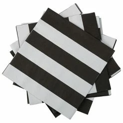 Deals โค๏ธ Disposable Napkins JAM PAPER Medium Lunch Napkins, 6 1/2 X 6 1/2, Black Stripe, 16/Pack ๐งจ