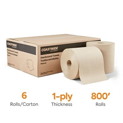 Best Pirce ❤️ Coastwide Professional™ Recycled Hardwound Paper Towels, 1-ply, 800 Ft./Roll, 6 Rolls/Carton (CW21812) 🔔 3 Best Pirce ❤️ Coastwide Professional™ Recycled Hardwound Paper Towels, 1-ply, 800 Ft./Roll, 6 Rolls/Carton (CW21812) 🔔