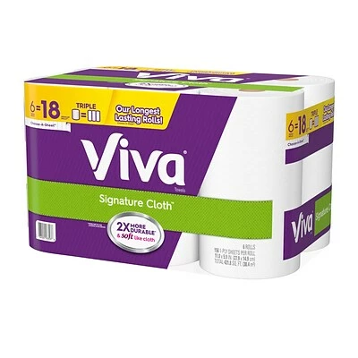 Wholesale ⭐ Viva Choose-A-Sheet Signature Cloth Kitchen Roll Paper Towels, 1-Ply, 156 Sheets/Roll, 6 Rolls/Pack (53353) ⌛ 4 Wholesale ⭐ Viva Choose-A-Sheet Signature Cloth Kitchen Roll Paper Towels, 1-Ply, 156 Sheets/Roll, 6 Rolls/Pack (53353) ⌛ - Image 2