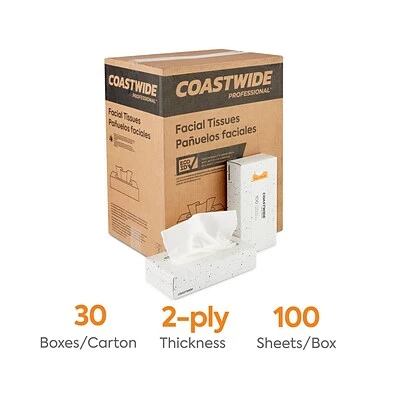 Budget ✨ 2-Ply Facial Tissue Coastwide Professional™ Recycled Facial Tissue, 2-Ply, 100 Sheets/Box, 30 Boxes/Carton (CW57776) ✔️ 3 Budget ✨ 2-Ply Facial Tissue Coastwide Professional™ Recycled Facial Tissue, 2-Ply, 100 Sheets/Box, 30 Boxes/Carton (CW57776) ✔️