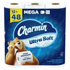 Flash Sale ๐ 2-Ply Toilet Paper Charmin Ultra Soft Toilet Paper, 2-Ply, White, 244 Sheets/Roll, 12 Mega Rolls/Pack (61789) โ