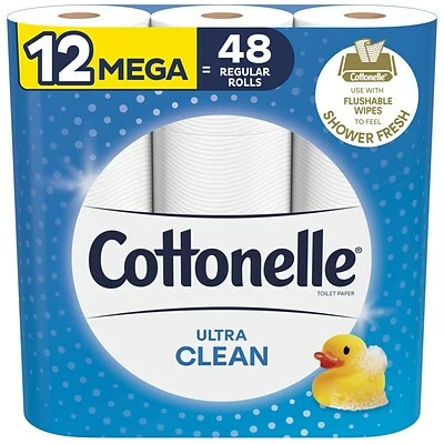 Wholesale ✔️ Bathroom Tissue Cottonelle Ultra CleanCare 1-Ply Standard Toilet Paper, 312 Sheets/Roll, 12 Rolls/Case (47804) 👏 3 Wholesale ✔️ Bathroom Tissue Cottonelle Ultra CleanCare 1-Ply Standard Toilet Paper, 312 Sheets/Roll, 12 Rolls/Case (47804) 👏