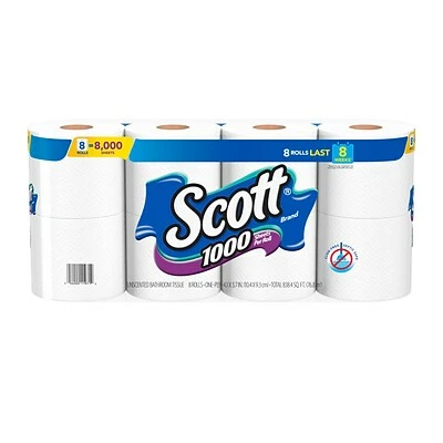 Buy π Bathroom Tissue Scott 1-Ply Standard Toilet Paper, White, 1000 Sheets/Roll, 32 Rolls/Case (49209) π 3 Buy π Bathroom Tissue Scott 1-Ply Standard Toilet Paper, White, 1000 Sheets/Roll, 32 Rolls/Case (49209) π