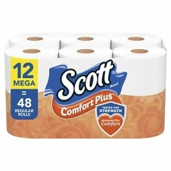 Best Sale 🤩 1-Ply Toilet Paper Scott ComfortPlus Mega Rolls 1-Ply Standard Toilet Paper, White, 462 Sheets/Roll, 12 Rolls/Case (47631) 🎉