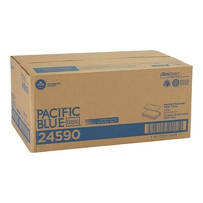Wholesale 🤩 Multifold Paper Towels Pacific Blue Basic Recycled Multifold Paper Towel, 1-Ply, White, 250 Sheets/Pack, 16 Packs/Carton (24590) 🥰 10 Wholesale 🤩 Multifold Paper Towels Pacific Blue Basic Recycled Multifold Paper Towel, 1-Ply, White, 250 Sheets/Pack, 16 Packs/Carton (24590) 🥰 - Image 8