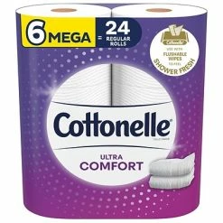Discount โญ 2-Ply Toilet Paper Cottonelle Ultra ComfortCare 2-Ply Standard Toilet Paper, White, 268 Sheets/Roll, 6 Mega Rolls/Pack (48611) ๐