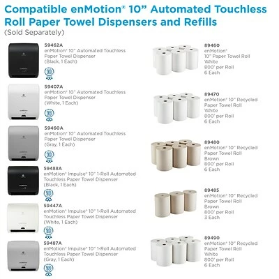 Flash Sale ๐ฏ Enmotion Recycled Hardwound Paper Towels, 1-ply, 800 Ft./Roll, 6 Rolls/Carton (89490) ๐ 7 Flash Sale ๐ฏ Enmotion Recycled Hardwound Paper Towels, 1-ply, 800 Ft./Roll, 6 Rolls/Carton (89490) ๐ - Image 5